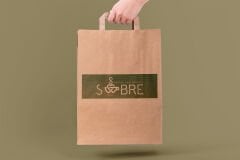 Baskılı Kahverengi Kraft Flat Saplı Virgin Çanta 26x14x30