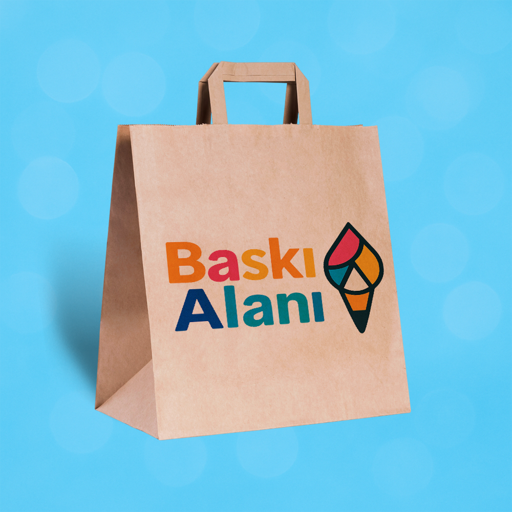 Baskılı Kahverengi Kraft Flat Saplı Virgin Çanta 27x17x30