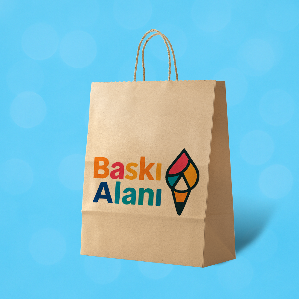 Baskılı Kahverengi Kraft Burgu Saplı Virgin Çanta 32x12x41