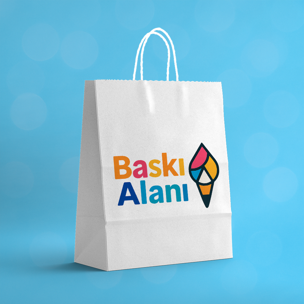 Baskılı Beyaz Kraft Burgu Saplı Virgin Çanta 32x12x41