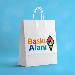 Baskılı Beyaz Kraft Burgu Saplı Virgin Çanta 32x12x41