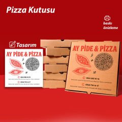 Baskılı Kraft Pizza Kutusu 42×42