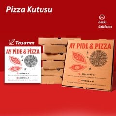 Baskılı Kraft Pizza Kutusu 42×42