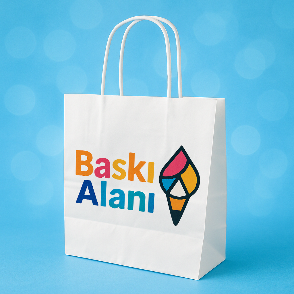 Baskılı Beyaz Kraft Burgu Saplı Virgin Çanta 20x10x22