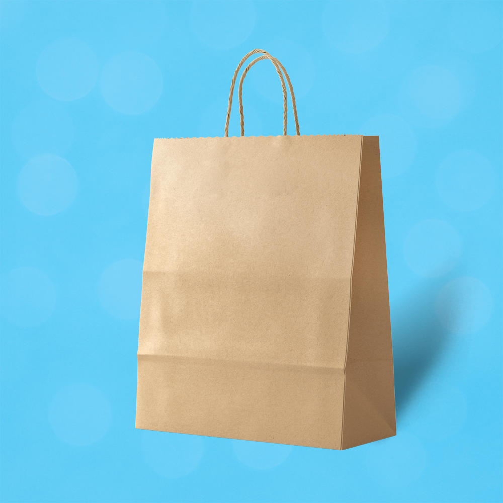 Kahverengi Kraft Burgu Saplı Virgin Çanta 25x12x31