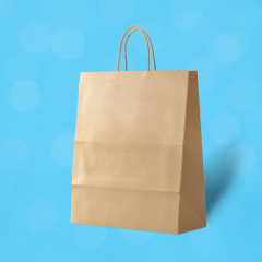 Kahverengi Kraft Burgu Saplı Virgin Çanta 25x12x31