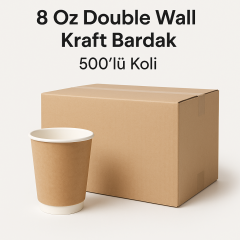 8 Oz Double Wall Kraft Bardak 500 lü Koli