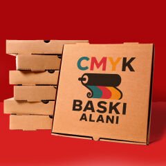 Baskılı Kraft Pizza Kutusu 26×26