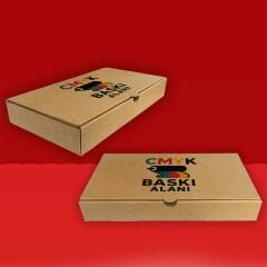 Baskılı Buçuk Pide Kutusu 14x21x5
